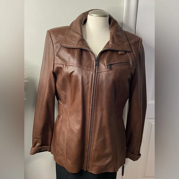 Marc New York By Andrew Mark Brown Real Soft Leather Jacket - Picture 7 of 16